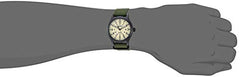 Timex Men's Expedition Scout 40mm Watch – Black Case Cream Dial with Green Fabric Strap