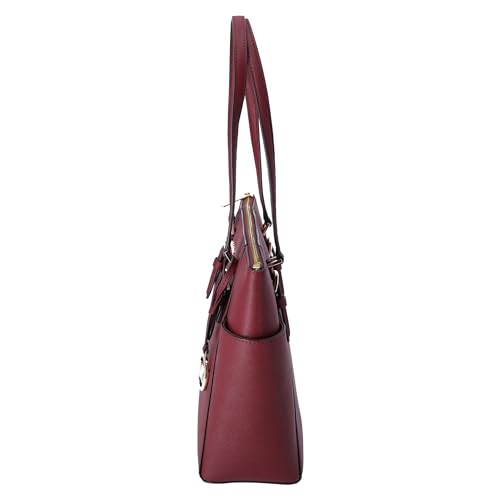 Michael Kors Charlotte Large Top Zip Tote (Dark Cherry)