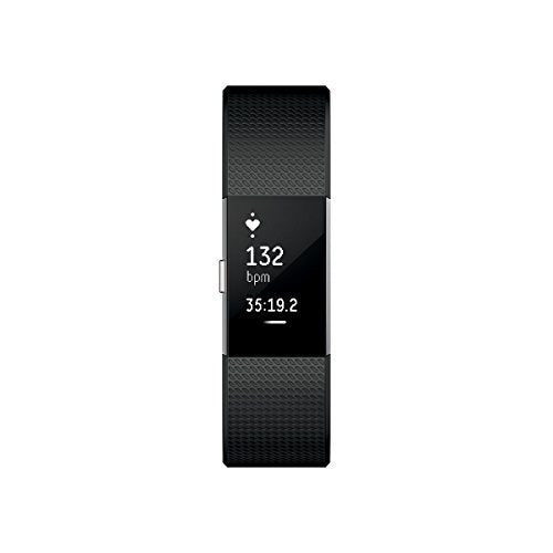 Fitbit Charge 2 Heart Rate + Fitness Wristband, Black, Small (US Version), 1 Count