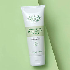 Mario Badescu Botanical Exfoliating Scrub for All Skin Types, Face Scrub with Ivory Palm Seeds & Green Tea Extract, Gentle Exfoliating Face Wash, 3.4 Fl Oz