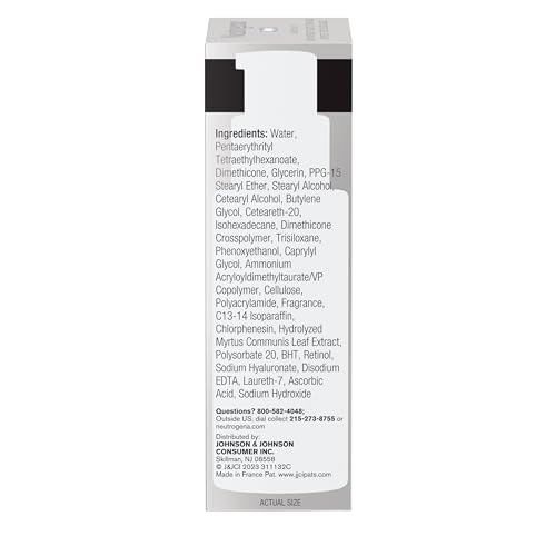 Neutrogena Retinol Face Moisturizer Cream, Rapid Wrinkle Repair, Anti-Wrinkle Night Moisturizer Cream, Anti-Wrinkle Face & Neck Cream Moisturizer with Hyaluronic Acid & Retinol, Paraben-Free, 1 fl. oz