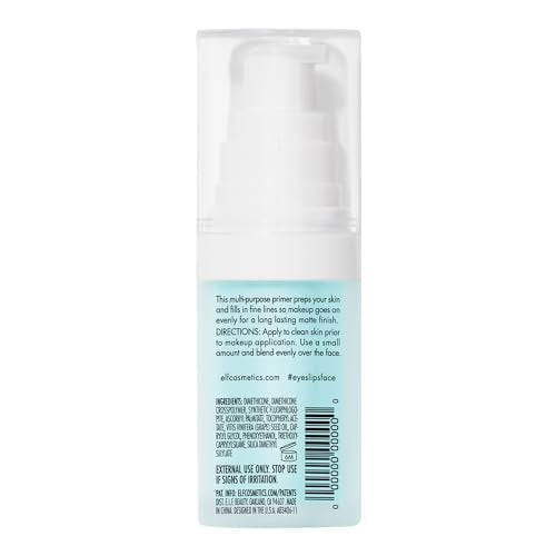 e.l.f. Hydrating Face Primer, Makeup Primer For Flawless, Smooth Skin & Long-Lasting Makeup, Fills In Pores & Fine Lines, Vegan & Cruelty-free, Small