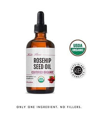 Kate Blanc Cosmetics Rosehip Oil for Face & Skin (1 oz) USDA Organic Rosehip Seed Oil for Gua Sha Massage & Essential Face Oil. 100% Pure, Cold Pressed Rose Hip Oil for Acne Scars & Facial Oil