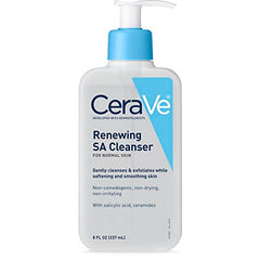 CeraVe SA Cleanser | Salicylic Acid Cleanser with Hyaluronic Acid, Niacinamide & Ceramides| BHA Exfoliant for Face | Fragrance Free Non-Comedogenic | 8 Ounce