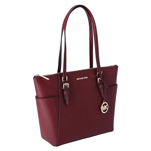 Michael Kors Charlotte Large Top Zip Tote (Dark Cherry)