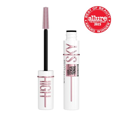 Maybelline Lash Sensational Sky High Serum Infused Lash Primer for Mascara, Lengthening, Thickening, Tinted and Washable Formula, Soft Black, 1 Count