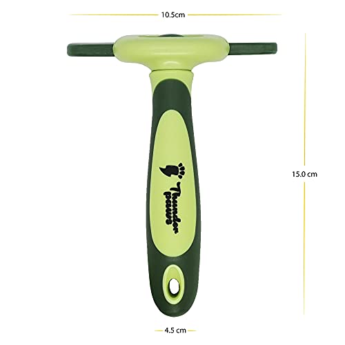 Thunderpaws Best Professional De-Shedding Tool and Pet Grooming Brush, D-Shedz for Breeds of Dogs, Cats with Short or Long Hair, Small, Medium and Large (Green)