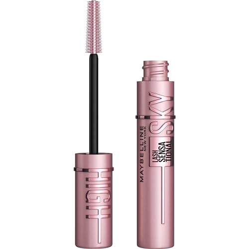 Maybelline Lash Sensational Sky High Washable Mascara Makeup, Volumizing, Lengthening, Defining, Curling, Multiplying, Buildable Formula, Blackest Black, 1 Count