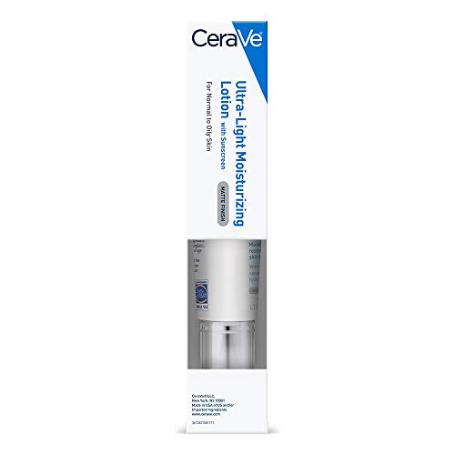 CeraVe Ultra-Light Moisturizing Lotion With SPF 30| Daily Face Moisturizer with SPF | Formulated with Hyaluronic Acid & Ceramides | Broad Spectrum SPF | Oil Free | Matte Finish | 1.7 Ounce