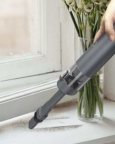 Brigii Crevice Vacuum, Handheld Vacuum & Air Duster & Hand Pump 3 in 1, Cordless Mini Vacuum, 3 Kinds of Crevice Nozzles, Lightweight 1lbs,USB Rechargeable-M1