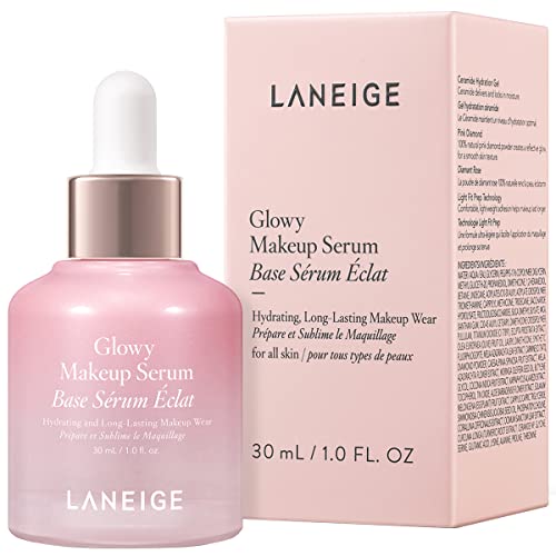 LANEIGE Glowy Makeup Serum: Makeup Primer, Hydrating Face Serum for Visbly Smooth & Glowy Dewy Skin, Highlighting