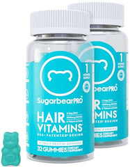 SugarbearPro Hair Vegan Vitamin Gummies for Luscious Hair with Biotin, Vitamin E, B12, Iodine, Folic Acid, Inositol, Coconut Oil - Hair and Nails Supplement for Women & Men (2 Month + Bonus Gift)