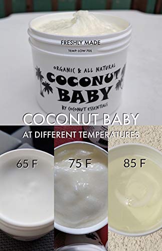 Coconut Baby Oil for Hair & Skin - Organic Moisturizer - Cradle Cap, Newborn Hair Growth, Massage gel, Sensitive Skin Care, Infant Scalp, All Natural with Sunflower & Grape Seed oils - 2 fl oz