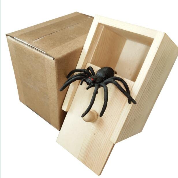 PARNIXS Wooden Spider Prank Box - Handcrafted Money Surprise Box for Adults and Kids [Upgraded Version]