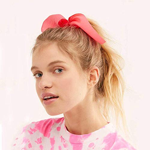 Aileam 6PCS Hair Scrunchies Satin SilkRabbit Bunny Ear Bow Bowknot Scrunchie Bobbles Elastic Hair Ties Bands Ponytail Holder for Women Accessories