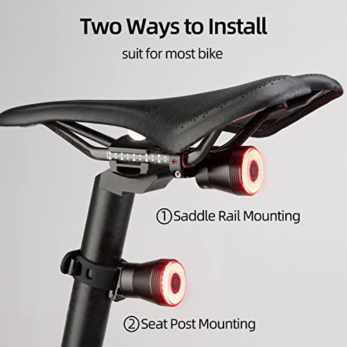 ROCKBROS Bike Tail Light Smart,Brake Sensing Bicycle Rear Lights for Night Ride,Ultra Bright LED Back Lights,Type C USB Rechargeable,IPX6 Waterproof,Cycling Safety Taillight Accessories