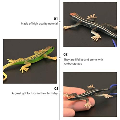 NUOBESTY Realistic Fake Lizards Artificial Reptile Lizard Models Plastic Lizards Action Figures for Halloween and April Fool's Day Pranks, 2 Pieces