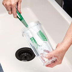 Libman Green & White Cleaning Brush Kit, 3-Piece Set, All-Purpose Brushes for Kitchen, Basins, Sinks, Dishwashers