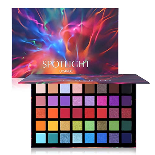 UCANBE Spotlight Eyeshadow Palette Professional 40 Color Eye Shadow Matte Shimmer Makeup Pallet Highly Pigmented Colorful Powder Long Lasting Waterproof Eye Shadow