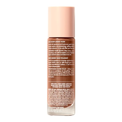 e.l.f. Halo Glow Liquid Filter, Complexion Booster For A Glowing, Soft-Focus Look, Infused With Hyaluronic Acid, Vegan & Cruelty-Free, 7 Deep/Rich