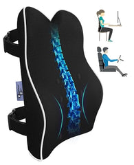 Lumbar Support Pillow for Office Chair Back Support Pillow for Chair,Car,Recliner -Memory Foam Lumbar Pillow Back Pillow for Pain Relief,Improve Posture -Two Adjustalbe Straps & Ventilate Mesh Cover