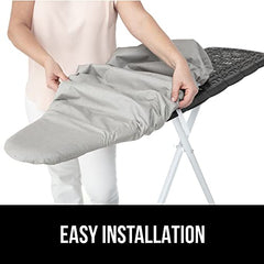 The Original Gorilla Grip Ironing Board Cover, Silicone Coating, Full Size Scorch Resistant Padding, Elastic Edge, Heavy Duty Iron Pad Covers Standard Boards, Hook and Loop Fastener Strap, Silver