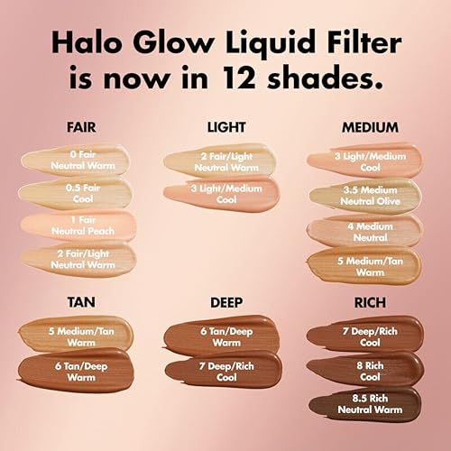 e.l.f. Halo Glow Liquid Filter, Complexion Booster For A Glowing, Soft-Focus Look, Infused With Hyaluronic Acid, Vegan & Cruelty-Free, 7 Deep/Rich