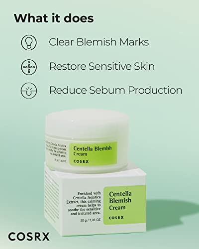 COSRX Centella Blemish Cream, 1.05 fl.oz / 30g | Centella | Korean Skin Care, Vegan, Cruelty Free, Paraben Free