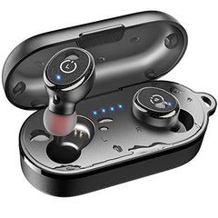 TOZO T10 Bluetooth 5.3 Wireless Earbuds with Wireless Charging Case IPX8 Waterproof Stereo Headphones in Ear Built in Mic Headset Premium Sound with Deep Bass for Sport Black