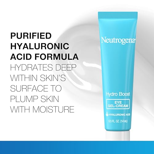 Neutrogena Hydro Boost Eye Cream, Under-Eye Moisturizer with Hyaluronic Acid, Fragrance Free and Non-Comedogenic, 0.5 Oz