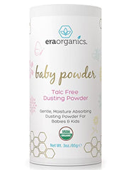 USDA Organic Baby Powder Talc-Free Dusting Powder - Soothing Organic Arrowroot, Calendula and Cornstarch Baby Powder for Newborn, Babies and Toddlers - Made in USA - 3oz/85g