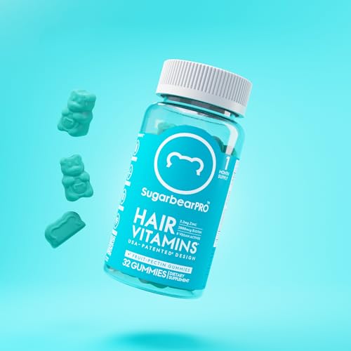 SugarbearPro Hair Vegan Vitamin Gummies for Luscious Hair with Biotin, Vitamin E, B12, Iodine, Folic Acid, Inositol, Coconut Oil - Hair and Nails Supplement for Women & Men (2 Month + Bonus Gift)