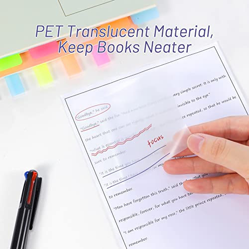 Hommie Transparent Sticky Note Pads with Color Ballpoint Pen, Clear Sticky Tabs Translucent Page Flags Book Markers Stickers, Waterproof Self-Adhesive Pad, Bible Study Office School Supplies
