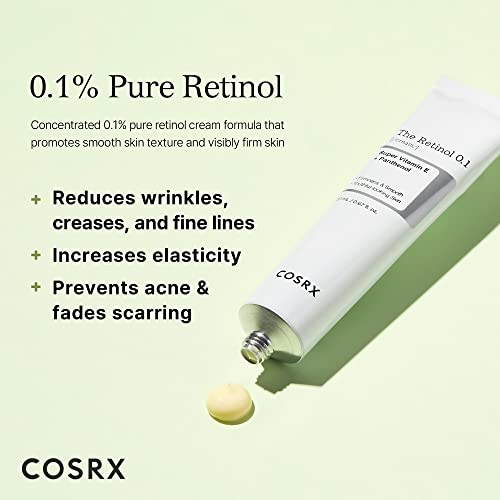 COSRX Retinol Cream, 0.67 Oz, Anti-aging Eye & Neck Cream with Retinoid Treatment to Firm Skin, Reduce Wrinkles, Fine Lines, Signs of Aging, Gentle Daily Korean Skincare (Retinol 0.1% Cream)