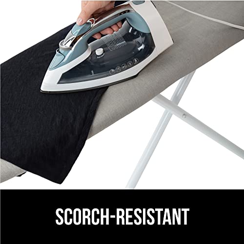 The Original Gorilla Grip Ironing Board Cover, Silicone Coating, Full Size Scorch Resistant Padding, Elastic Edge, Heavy Duty Iron Pad Covers Standard Boards, Hook and Loop Fastener Strap, Silver