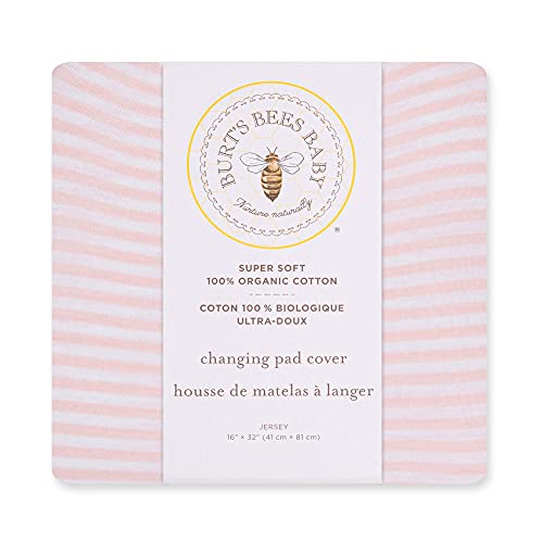 Burt's Bees Baby - Changing Pad Cover, 100% Organic Jersey Cotton Changing Pad Liner for Standard 16 x 32 Inch Changing Mats