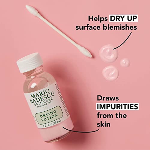 Mario Badescu AM/PM Blemish Kit, Includes Drying Lotion Spot Treatment with Salicylic Acid and Sulfur (1 Fl Oz) AND Drying Patch Facial Stickers, Invisible Pimple Patches (12 Count)