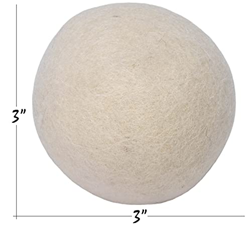 Handy Laundry, Wool Dryer Balls - XL Natural Fabric Softener, Reusable Reduces Wrinkles & Saves Drying Time, The Large Dryer Ball is a Better Alternative to Plastic Balls & Liquid Softener, Pack of 4