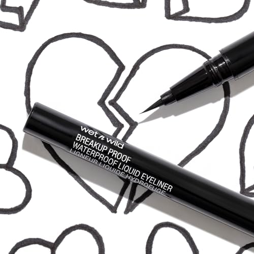 wet n wild Mega Last Breakup Proof Liquid Eyeliner - Quick Drying, Smudge-Resistant, 16-Hour Wear - Cruelty-Free & Vegan - Black