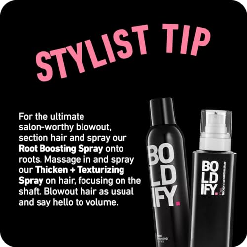 Boldify Hair Thickening Spray - Texture Spray for Hair, Stylist Recommended Hair Thickening Products for Women & Men, Volumizing Hair Products, Hair Volumizer, Volume Spray, Hair Thickener - 8oz
