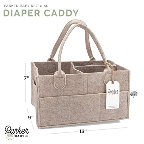 Parker Baby Diaper Caddy - Nursery Storage Bin and Car Organizer for Diapers and Baby Wipes - Oatmeal