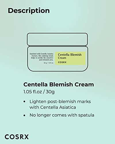 COSRX Centella Blemish Cream, 1.05 fl.oz / 30g | Centella | Korean Skin Care, Vegan, Cruelty Free, Paraben Free