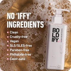 BOLDIFY Thickening Shampoo - Rice Water for Hair Growth and Volumizing Shampoo for fine Hair, Weightlessly Removes Excess Oil, Rice Water Shampoo for Thinning Hair, Fine Hair & Oily Hair - 8oz