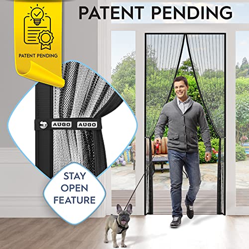 AUGO Magnetic Screen Door - Self Sealing, Heavy Duty, Hands Free Mesh Partition Keeps Bugs Out - Pet and Kid Friendly - Patent Pending Keep Open Feature - 38 Inch x 83 Inch