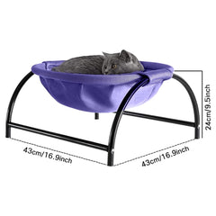 JUNSPOW Cat Bed Dog Bed Pet Hammock Bed Cat Sleeping Cat Supplies Pet Supplies Whole Wash Stable, Detachable & Breathable, Easy Assembly Indoors Outdoors, 16.9 in x 16.9 in x 9.5 in