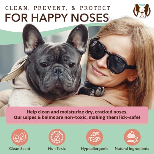 Natural Dog Snout Wipes (50 Ct) Snout Dog Wipes for Cleaning and Soothing, Non-Toxic Dog Care Products, Jojoba Oil& Shea Butter, Snout Soother Wipes, Nourishing and Moisturizing Wipes for Dogs