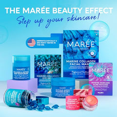 MAREE Lip Mask with Hyaluronic Acid & Coconut Oil - Overnight Collagen Lip Butter to Nourish & Hydrate Dry Cracked Lips - Moisturizer for Skin Care with Shea & Cocoa Butter - Sleeping Lip Butter Balm