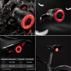 ROCKBROS Bike Tail Light Smart,Brake Sensing Bicycle Rear Lights for Night Ride,Ultra Bright LED Back Lights,Type C USB Rechargeable,IPX6 Waterproof,Cycling Safety Taillight Accessories