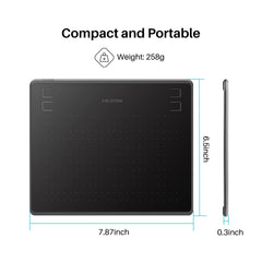 Drawing Tablet HUION HS64 Beginner Graphics Tablet OSU Tablet with Battery-Free Stylus 8192 Pressure Sensitive for Dgital Art, Painting & Design, Compatible with Windows, Mac, Android & Linux Black