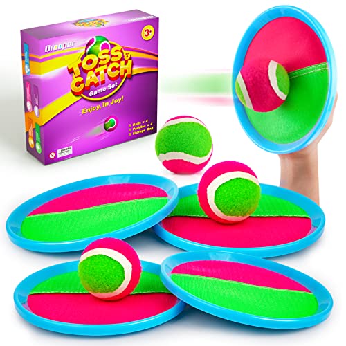 Qrooper Kids Toys Toss and Catch Game Set - Beach Toys Pool Toys Outdoor Toys for Kids Ages 4-8, Classic Outdoor Games, Beach Games, Yard Games for Kids Adults Family Outside Games